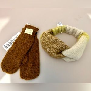 NEW Urban Outfitters Cozy Mittens And Head Band/Warmer Set